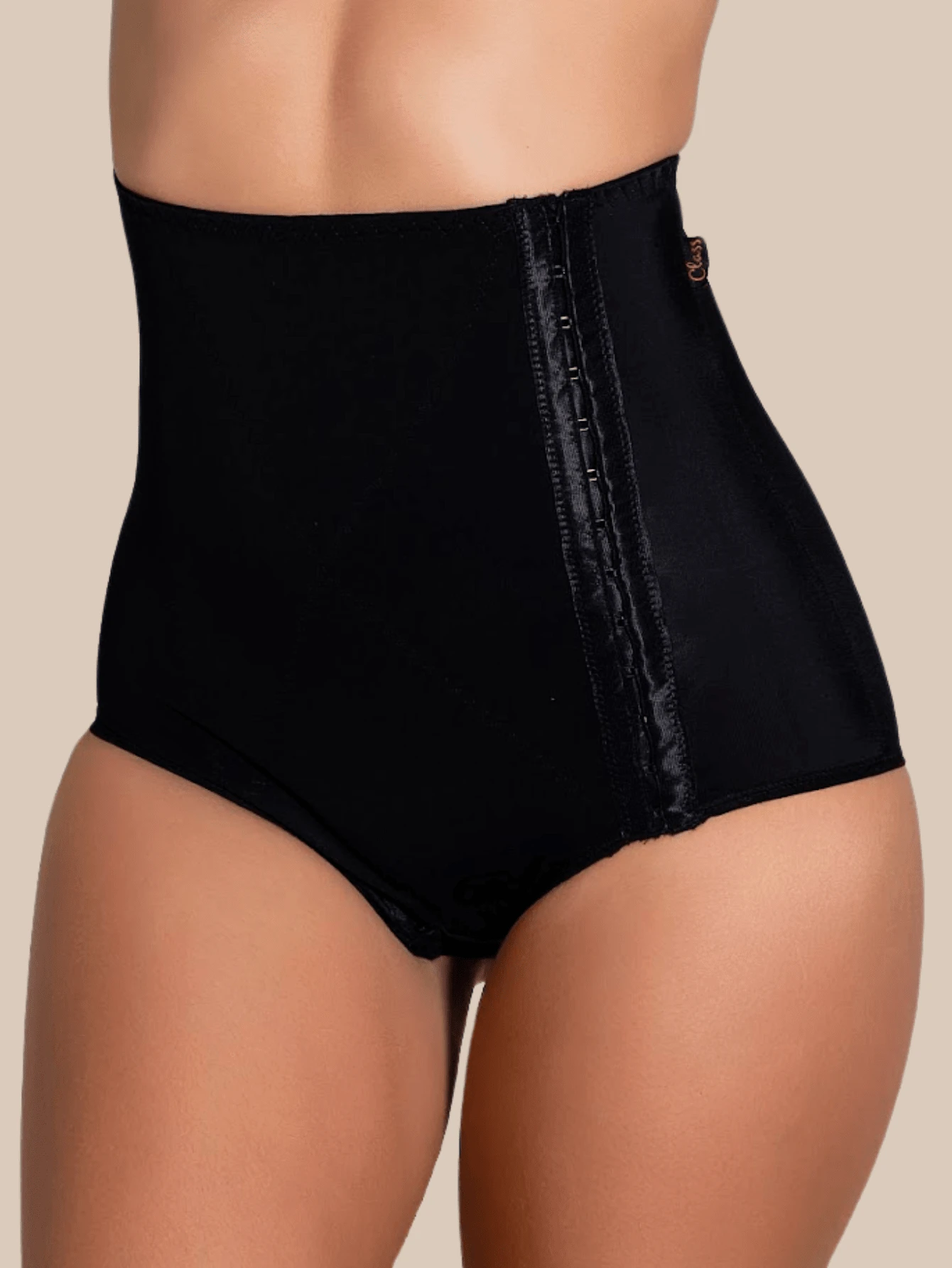 Women's Post-Surgical Abdominal Shaping Belt With Side Opening - Black - View 1