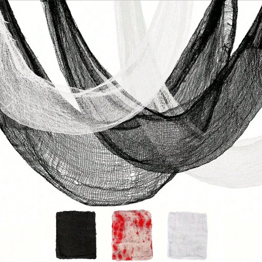 1PC 180cm*76cm Mesh Artificial Spider Web Gauze Funny Party Decor For Home Outdoor 2024 Scary Party Scene Decor Horror House Prop - Multicolor - View 1