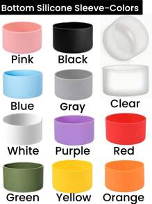 Silikonmanschette, kompatibel mit Tumblern 20-40oz & Wasserflaschen 12-24oz und weiteren Flaschen/Tumblers mit 2,8-2,95 Zoll Boden, für Vakuumbecher, Wasserflaschen mit weiter Öffnung, Edelstahlwasserflaschen