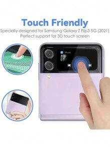 2 Pieces Ultra Clear Tempered Screen Protector Compatible With Samsung Galaxy Z Flip 5/4/3 5G - Anti-Scratch, Camera Lens Film, Soft, HD Clear, Small Back Screen Protection - Compatible With Flip3/ Flip Model 4/5, ZFlip3/ 4/5/ Flip6 Gift For Birthday, Family, Friends Tempered Glass, Phone Screen Protector, Phone Accessories