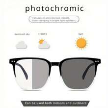 Gafas de lectura de moda fotocromáticas con montura cuadrada y de gran tamaño para hombres y mujeres, con graduación de 0 a +4.0, accesorios para mujeres - Blanco - Ver 3