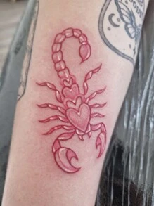1 pieza Tatuaje temporal de escorpión rosa, impermeable y a prueba de sudor, unisex - Multicolor - Ver 3