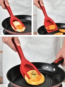 1pc 2-In-1 Egg Spatula Clip,Spatula Clip,Pancake Spatula,Toast Clip,Hamburger Clip,Fried Steak Flip Spatula Clip,Nylon Non Stick Coating Spatula,Toast Chicken Rolls Spatula Clip.Suitable For Frying Chicken Rolls,Pancake,Steak,Fish,Hamburger,Egg,Etc.Suitable For Use In Households,Restaurants,Hotels,Self-Service Restaurants,Parties,And Other Settings.Kitchen Cooking Tools,Steak Frying And Grilling Tools.As A Gift For Family,Friends,Colleagues,Etc,It Is A Good Choice. - Multicolor - View 6