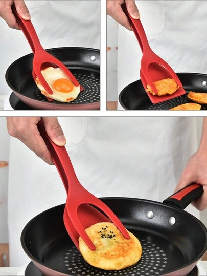 Denna 2-i-1-spatel för äggstekning kan användas för en mängd olika ändamål, inklusive att steka ägg, pannkakor, rostat bröd, hamburgare och vända biffar. Den har en non-stick-beläggning i nylon och kan även användas för att steka kycklingrullar, pannkakor, biffar, fisk, hamburgare och ägg.