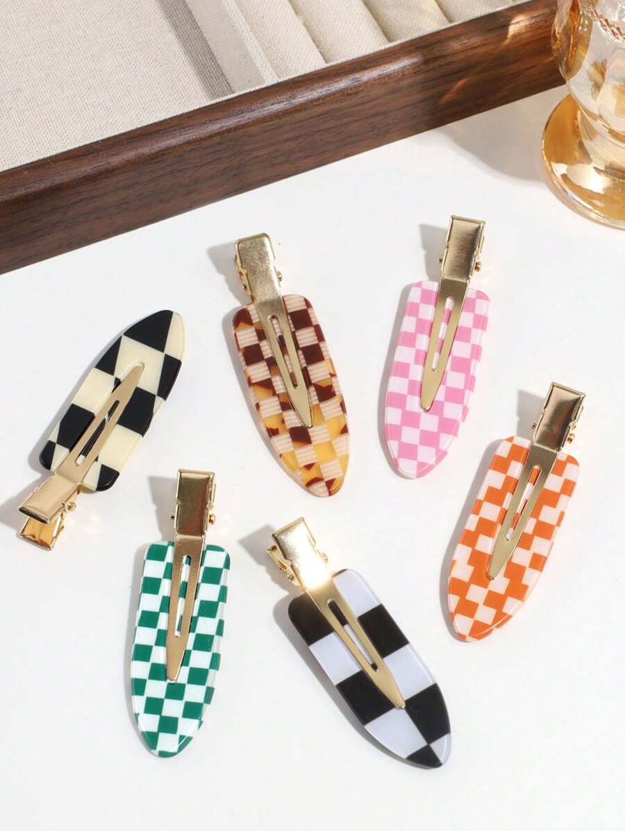 6 chiếc Kẹp tóc hình giọt nước thời trang đơn giản thanh lịch dành cho nữ, sử dụng hàng ngày - Nhiều màu - Xem 1