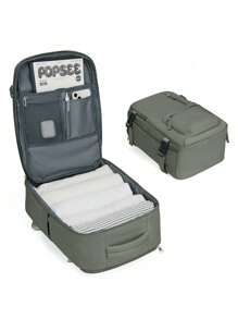 便携式旅行背包，大容量防水尼龙徒步背包，户外笔记本电脑背包，适合旅行、露营、徒步，男女通用，是送给妈妈、爸爸、女儿、朋友的理想礼物，也是新年、情人节和旅行的完美之选。 - 軍綠色 - 查看 2