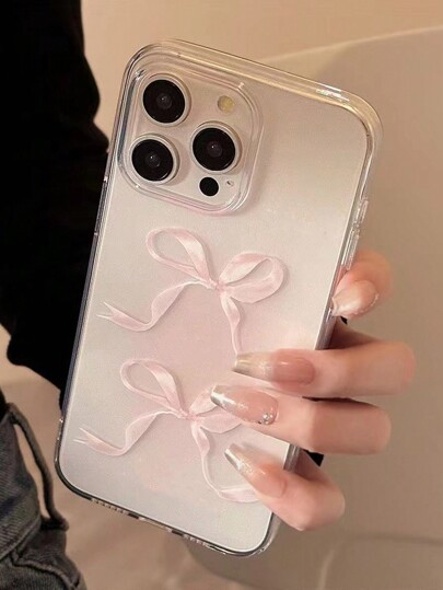 Minimalist Floral & Bow Pattern Soft Phone Case Compatible With IPhone 15/15Pro Max, IPhone 13/14/11/XR/7/8, Samsung Galaxy A14/A15/S23/A50/A12/A32/A52/A72/A51/A21S/A13/A14/S22/S23 Ultra/S20FE - Anti-Drop Protection