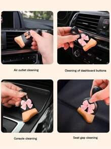 1pc Car Interior Cleaning Brush, Soft Bristle Brush For Air Conditioning, Dashboard, Air Vents And Other Interior Parts - one-size - View 7