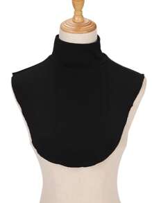 1 件假领上衣，纯色，女士配饰可拆卸领口围巾 - 彩色 - 查看 2