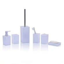 1件-7件/套浴室洗漱用品套装，包括花卉罐、牙刷杯、透明皂液器、马桶刷、漱口杯、垃圾桶家居浴室装饰秋季装饰返校 - 黑色 - 查看 14