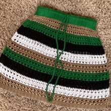TRICOT PREMIUM Beach Outfit Crochet Knitting Skirt Summer Beach Outfit - Màu xanh Ô liu - Xem 3