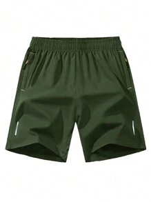 Paquete de 4 pantalones cortos estilo novio para hombres con cordón interno y franja reflectante, para entrenamiento, deportes al aire libre, en colores surtidos - Dorado - Ver 9