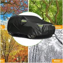 Full Car Cover With Reflective Stripes - Black - View 8