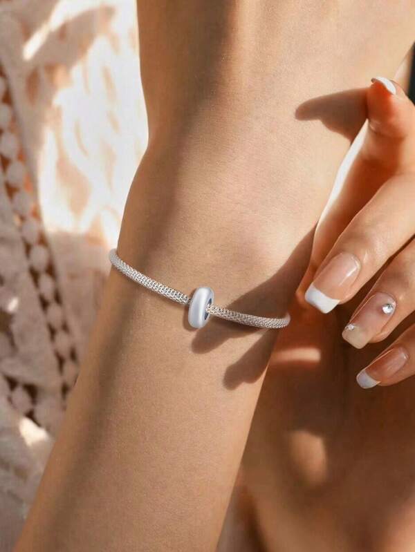 Esberry 1PC Minimalistische DIY Charms Kralen Hanger Voor Vrouwen Armband en Ketting Accessoires s925 Sterling Zilveren Fijne Sieraden Maken