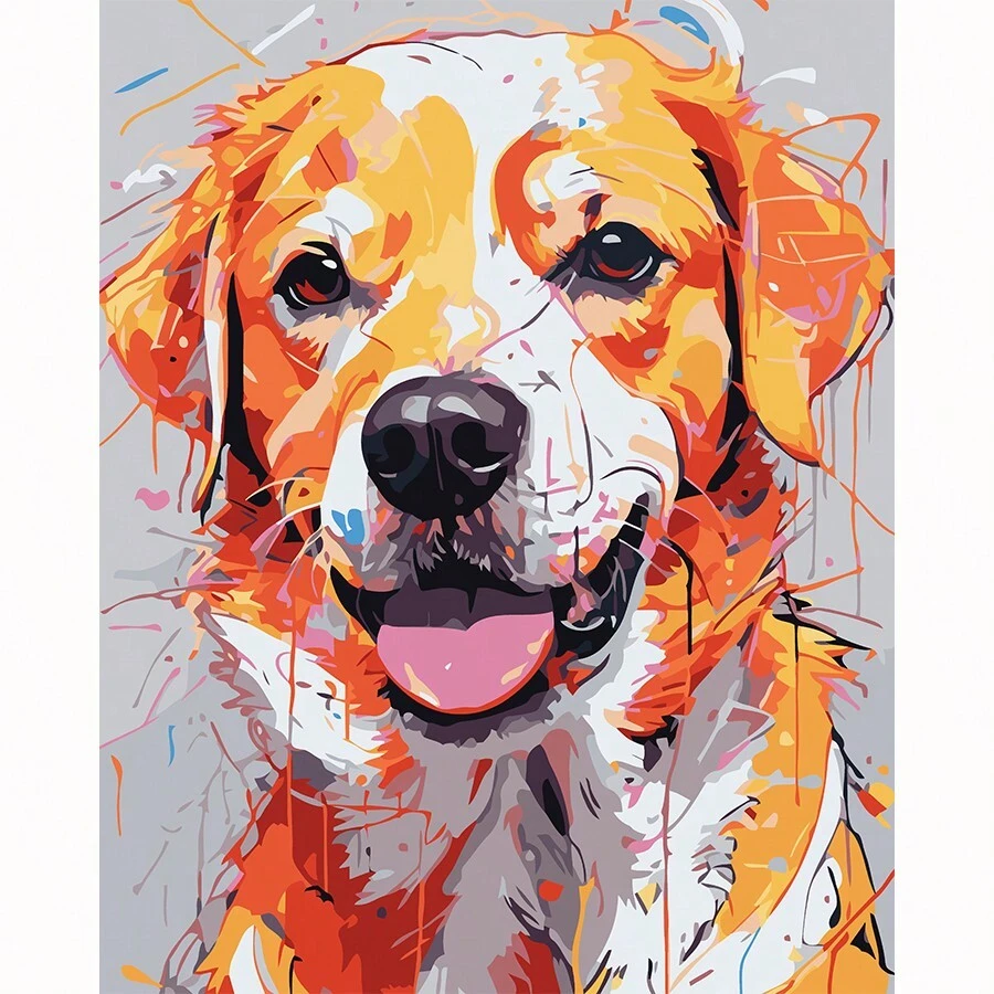 成人数字油画，配有画笔和丙烯酸颜料，适合绘画初学者、艺术爱好者，享受 DIY 自着色乐趣，非常适合家人和朋友，是缓解压力的礼物，无框架 - 彩色 - 查看 1