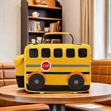 1pc School Bus Shape Thermal Lunch Box For Boys And Girls School Lunch Bags Reusable Cooler Thermal Lunch Bag For Picnic Meals Back To School Back To School Lunch Kit School Stuff For School Lunch Box Bag Home Essentials Back To School Supplies Insulated Woman For Women Ladies - Yellow - View 6