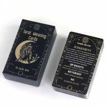 Tarotkarten mit Bedeutung, beidseitig mit Bildmotiv vorne und Text hinten, Tarotkarten, Brettspiele, Brett, Runen, Tarottasche, Hexenkessel, Alice, Cartas Tarot
