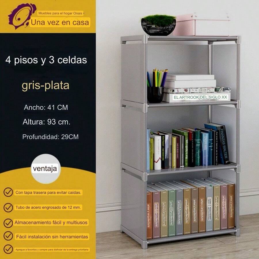 Librero Y Mueble Organizador Estante Para Libros 3 Cubos Y 4 cubos - tres rejilla - Ver 1