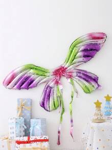 1 个天使翅膀气球，大尺寸全息彩色渐变蝴蝶翅膀气球，适合生日，男女通用