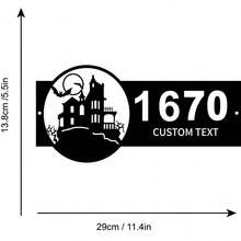 1pc Personalized Halloween Family Name House Metal Address Metal Sign - Custom Spooky Wall Art Decor - Multicolor - View 6