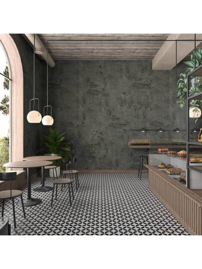 1Roll 15.7in*196.8/118.1/39.3in Old Concrete Wand Peel Stick Wallpaper Bathroom Renter Friendly Dark Grijs Cement Mural Bedroom Self Adhesive Contact Paper Vinyl Wrap Bureau Hoes view 6