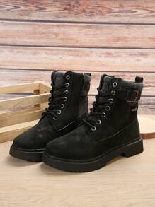 Bottes hautes style britannique épaisses et cargo pour femmes