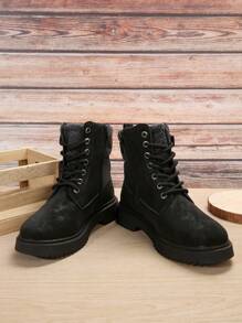 Bottes hautes style britannique épaisses et cargo pour femmes