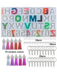 Alphabet Silicone Resin Casting Molds Kit, Reversed Letters & Numbers Epoxy Casting Molds With Pin Vise Set For DIY Making Keychain/House Number Resin Crafts