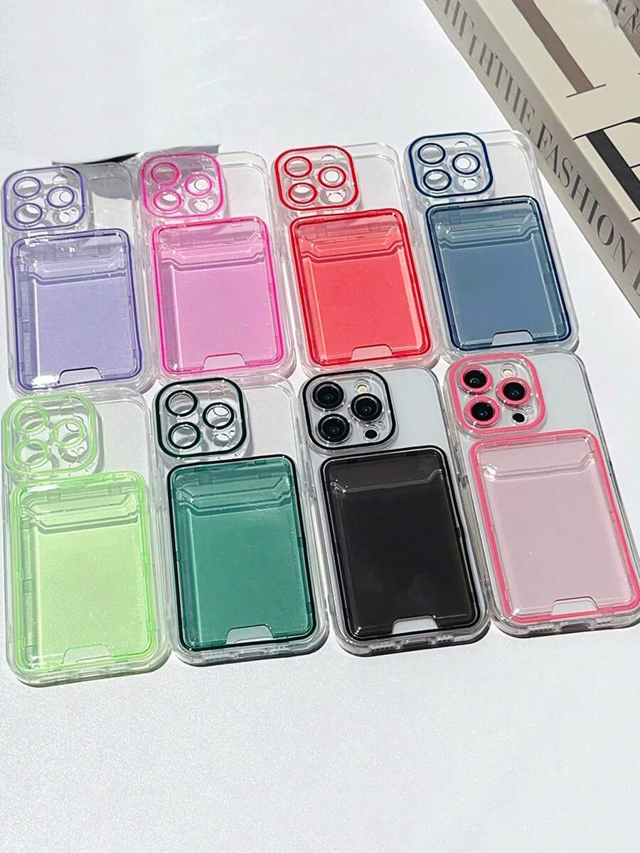 Hộp đựng điện thoại chống rơi đựng thẻ 2 trong 1 Jelly Tương thích với iPhone - Đỏ - Xem 1