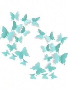 Cute Pink Butterfly Wall Decor 12pcs, Girls Room Wall Decals, Danish Pastel Aesthetic Butterflies Stickers For Nursery Decorations, Baby Toddler Room Decor For Girls(Pink, Blue, Yellow, Purple, White)Baby Shower Family Decorations Gifts