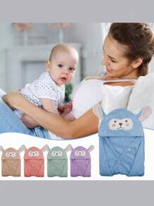 DeTODO Toalla de Baño Infantil de Orejitas Con Capucha - azul real - Ver 3