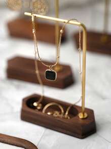 1pc Jewelry Display Stand, Copper & Wooden Necklace, Earrings, Jewelry Display, Prop For Jewelry Photoshoot, Exhibition Booth Decor - Multicolor - View 10