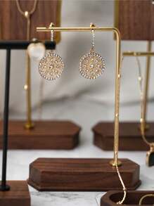 1pc Jewelry Display Stand, Copper & Wooden Necklace, Earrings, Jewelry Display, Prop For Jewelry Photoshoot, Exhibition Booth Decor - Multicolor - View 7