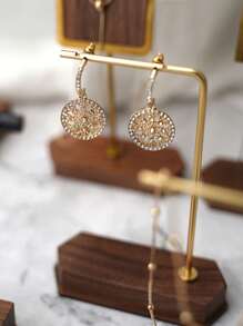 1pc Jewelry Display Stand, Copper & Wooden Necklace, Earrings, Jewelry Display, Prop For Jewelry Photoshoot, Exhibition Booth Decor - Multicolor - View 9