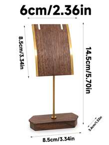 1pc Jewelry Display Stand, Copper & Wooden Necklace, Earrings, Jewelry Display, Prop For Jewelry Photoshoot, Exhibition Booth Decor - Multicolor - View 5