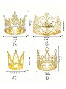 Crowns For Flower Bouquets Golden Silvery Small Crown Queen, Mini Crown Princess Headpiece Mini Tiara Decoration, ForBridal Wedding Royal Themed Decor Birthday Party, Party Decor, Party Supplies