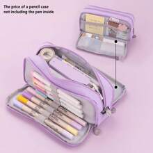 3-Layer Large Capacity Pencil Case, School Multifunction Double-Zipper Pencil Pouch, Stationery Supplies, Desk Storage Bag, Education Gifts, Creative Cosmetic Bags Back To School,Back To School,School Supplies - 21cm*9cm*5cm - View 16