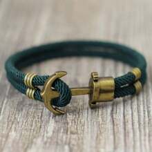 51Luckind 复古锚手链男士青铜朋克手链户外生存手链送男士礼物双绳手链 - 船錨手鍊 - 查看 12