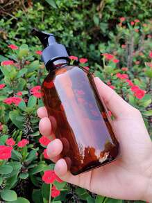 1 个大容量 300ml/500ml 泵式分配瓶，琥珀色透明 PET 塑料，适用于洗发水、沐浴露、乳液、家庭、酒店、旅行使用 - 彩色 - 查看 11