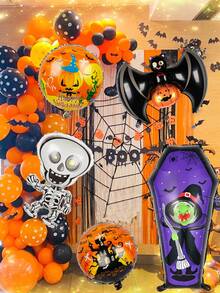 5 cái/bộ Bóng bay lá ngôi nhà ma ám Halloween, bao gồm quan tài, đầu lâu, dơi, bóng bay chúc mừng Halloween, thích hợp cho bữa tiệc Halloween, bầu không khí đáng sợ, cuộc diễu hành Halloween, trang trí ngoài trời trong nhà cosplay Halloween - Nhiều màu - Xem 8