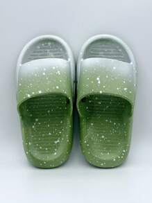1 đôi dép đế bằng chống trượt kiểu ombre cho trẻ em, thích hợp sử dụng trong nhà/ngoài trời, nhà cửa, phòng tắm, mùa hè. - màu xanh lá - Xem 8