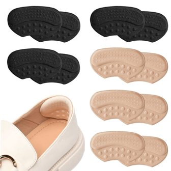 6 Pairs Anti-Slip Heel Cushion Pads Heel Grips,Adjustable Self-Adhesive Wear-Resistant Insoles, Soft Heel Stickers, Foot Heel Care Protectors, Foot Abrasion Prevention,Shoe Fillers Prevent Grind Feet Pain Relief Shoe Grips,For All Shoes Prevent Slipping Out For Men & Women
