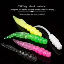 Floating Soft Bait Leaf Tail Flat Tail Root Fish Fishing Soft Bait Plus Shrimp Flavor Soft Bait Soft Worm Mouth - Multicolor - View 5