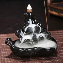 Backflow Incense Burner, Sandalwood Ceramic Incense Holder With Incense Cones Gifts Birthday Graduation