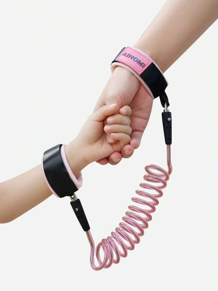 伸缩防走失带婴儿牵引绳儿童防丢带宝宝遛狗神器手绳小孩手环带 - 粉色 - 查看 1