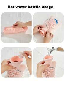 Hot Water Bottle With Plush Removable & Washable Cover, Quality Odorless PVC Inner Bag, Random Color,Women Valentine Gift Birthday Boyfriend Girlfriend