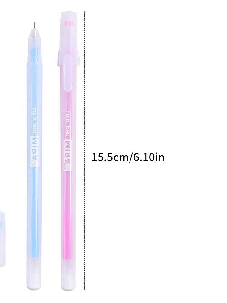 1 Bộ 12 Bút Bi Trong Suốt Màu Mờ, Đầu 0.5 Mm, Học Sinh/Sử Dụng Hàng Ngày - Nhiều màu - Xem 5