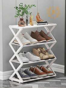 Zapatero de 4 niveles Estante De Zapatos 4 Niveles Zapatera 42cm De Ancho Organiza , organizador de almacenamiento de zapatos desmontable de múltiples capas - Negro - Ver 5