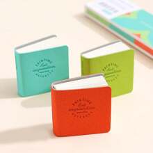 3pcs Mini Notebooks, PU Leather Cover Compact Portable Memo Pads, Creative Stress Relief Sketchbooks, Portable Blank Drawing Boards