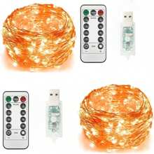 万圣节快乐灯串 1 件或 2 件 33 英尺 100 个 LED 仙女灯 USB 带遥控器圣诞灯带遥控器防水 8 种模式萤火虫闪烁灯串适用于圣诞节、婚礼户外装饰万圣节派对、家居装饰、厨房装饰、万圣节装饰、房间装饰、圣诞装饰、派对装饰、派对礼物、万圣节装饰、圣诞装饰、万圣节礼物、圣诞礼物、厨房用品、厨房用具、厨房工具、厨房用品。 - USB - 查看 14